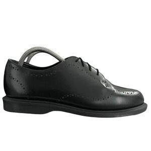 Dr Martens Charlotte Black Leather Etched Brogue Oxford Shoes Women US 10 EU 42